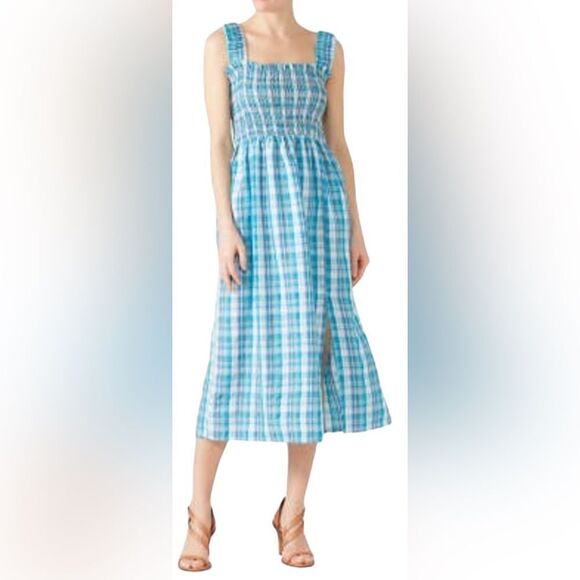 NICHOLAS Dresses & Skirts - Nicholas Plaid Smocked Apron Dress Size 4